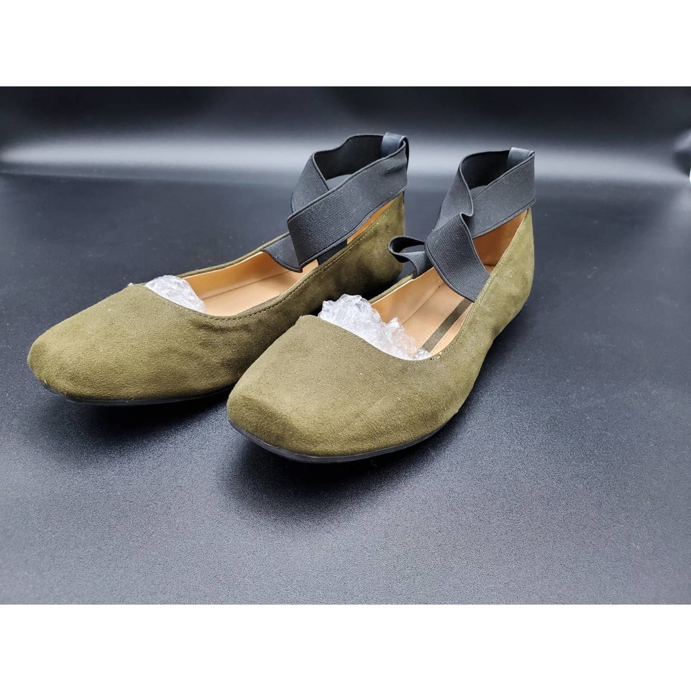New Direction Precious Olive Green Ballerina Flats Size 6.5